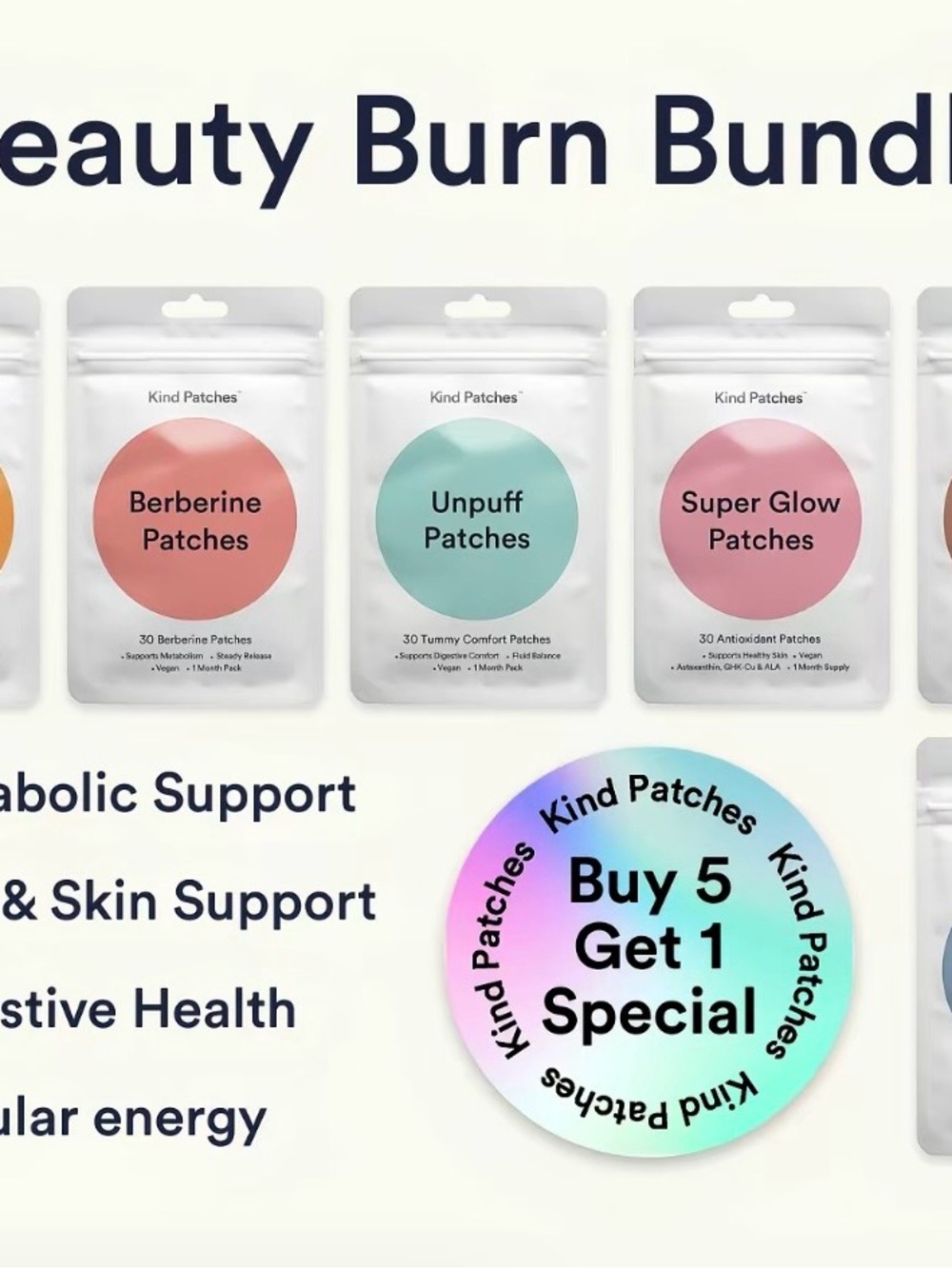 Kind patches beauty burn bundle 30 mb +30 barbering +30 y puff+patches